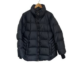 Athleta Black Down Puffer Jacket‎ Sz 1X Downtown Warm Winter Coat Travel Active
